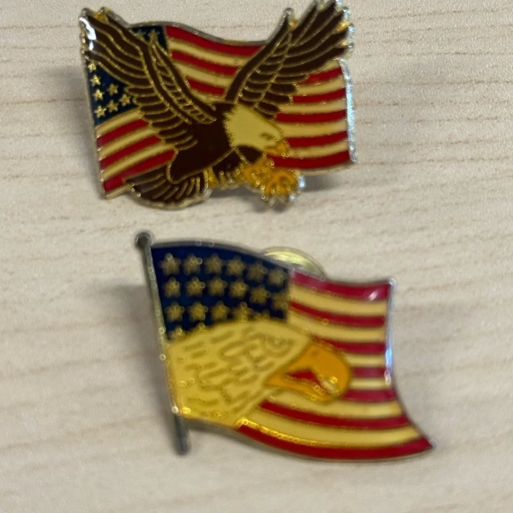 Vintage enamel USA lapel pins